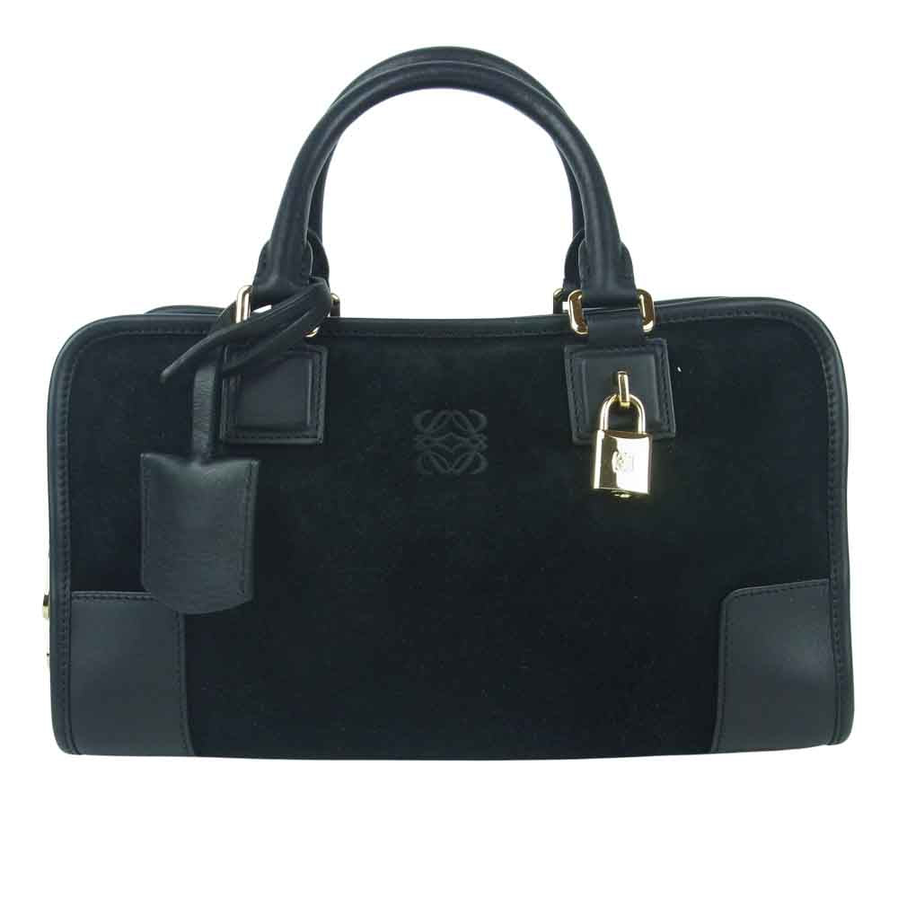 LOEWE ロエベ 352.61.A03 アナグラム アマソナ28 ハンド バッグ スペイン製 ブラック系【中古】