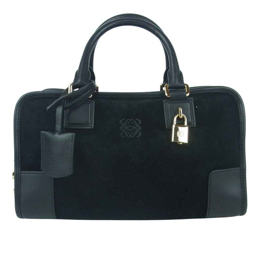 LOEWE ロエベ 352.61.A03 アナグラム アマソナ28 ハンド バッグ スペイン製 ブラック系【中古】