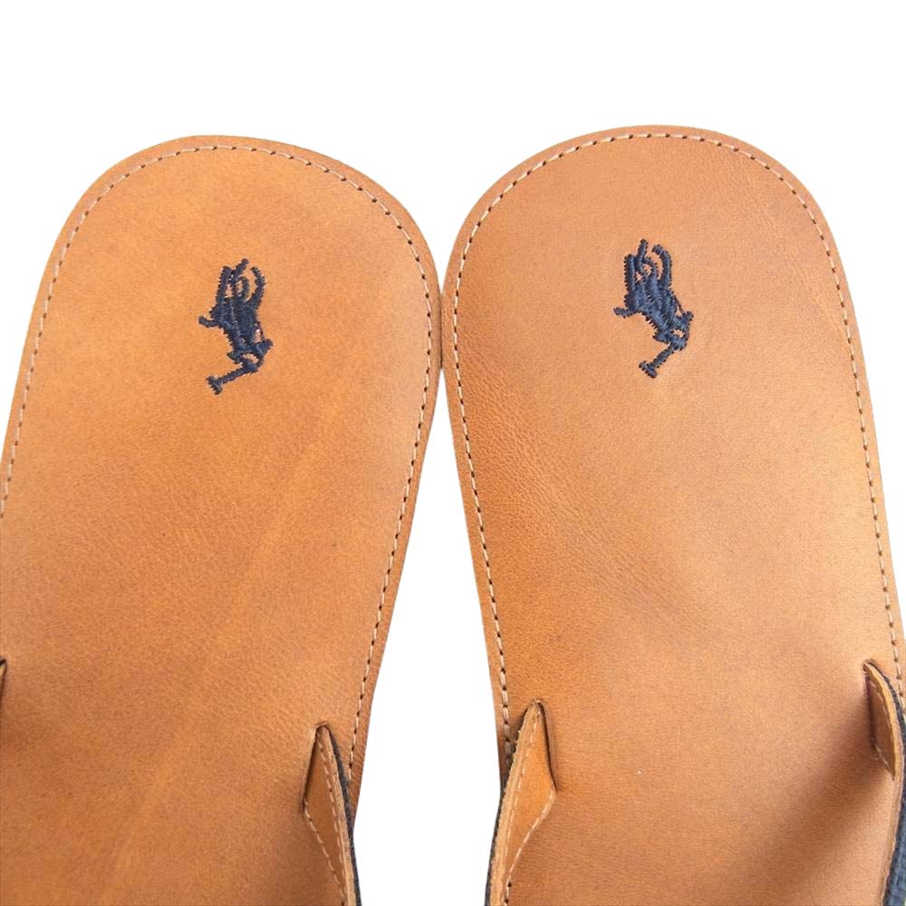 RALPH LAUREN ラルフローレン ポニー 刺繍 ビーチ サンダル ブラウン系 7【新古品】【未使用】【中古】