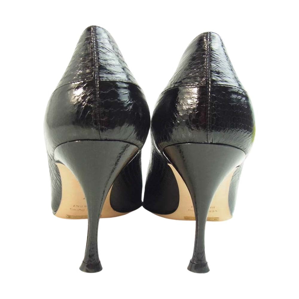 DOLCE&GABBANA ドルチェアンドガッバーナ 05p2swc-3335 国内正規品 型押し ヒール パンプス ブラック系 37【中古】