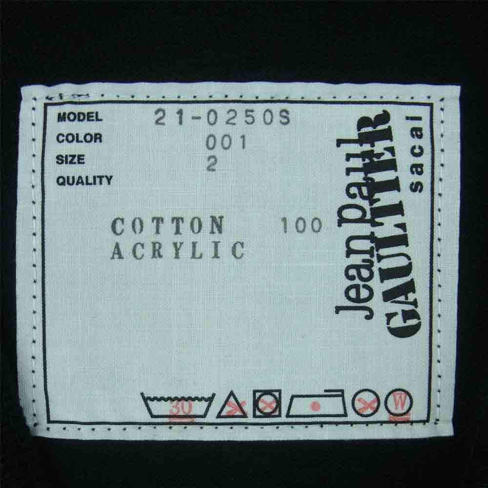 Sacai サカイ 21-0250S Jean Paul Gaultier ジャンポールゴルチエ Enfants Terribles Emblem T-Shirt エンブレムパッチ 半袖 Tシャツ ブラック系 2【新古品】【未使用】【中古】