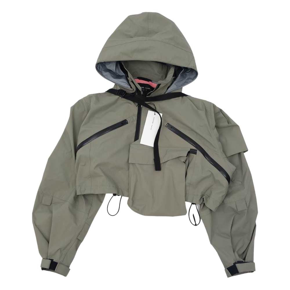 Sacai サカイ 22SS 22-06011 ACRONYM アクロニウム CROP JACKET クロップ ジャケット チャコールグレー系 3【極上美品】【中古】