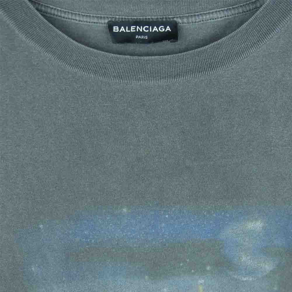BALENCIAGA バレンシアガ 508185 TYK36 PARIS TEE パリ プリント 半袖 Tシャツ コットン グレー系 L【中古】