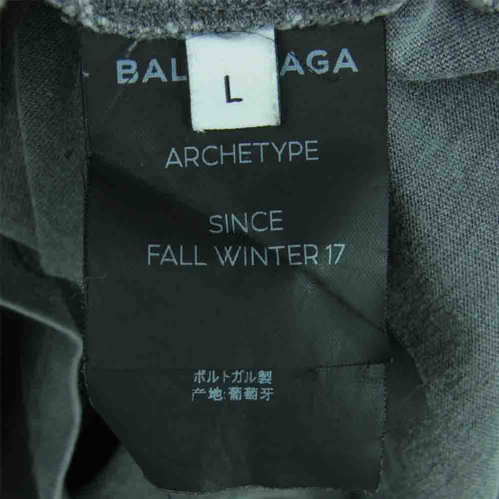 BALENCIAGA バレンシアガ 508185 TYK36 PARIS TEE パリ プリント 半袖 Tシャツ コットン グレー系 L【中古】