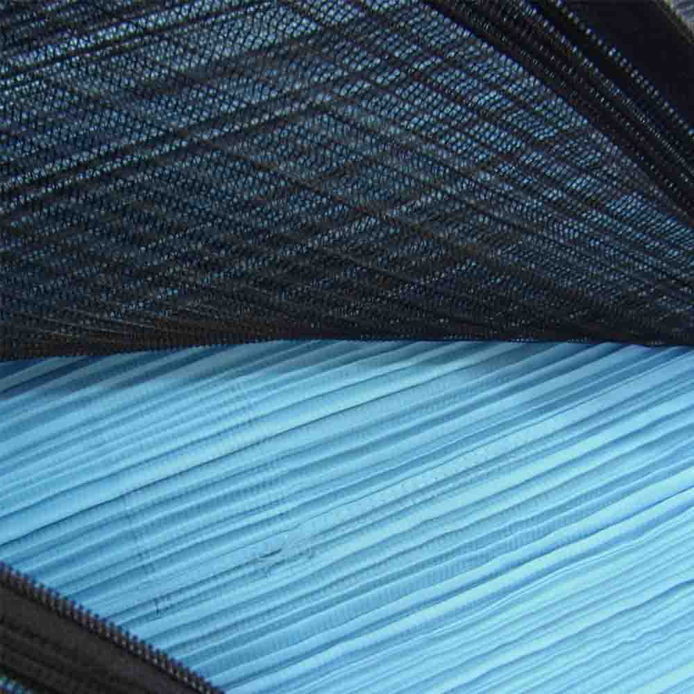 PLEATS PLEASE プリーツプリーズ イッセイミヤケ PP26-AG432 プリーツ加工 メッシュ 変形 バッグ 水色 ライトブルー系【美品】【中古】