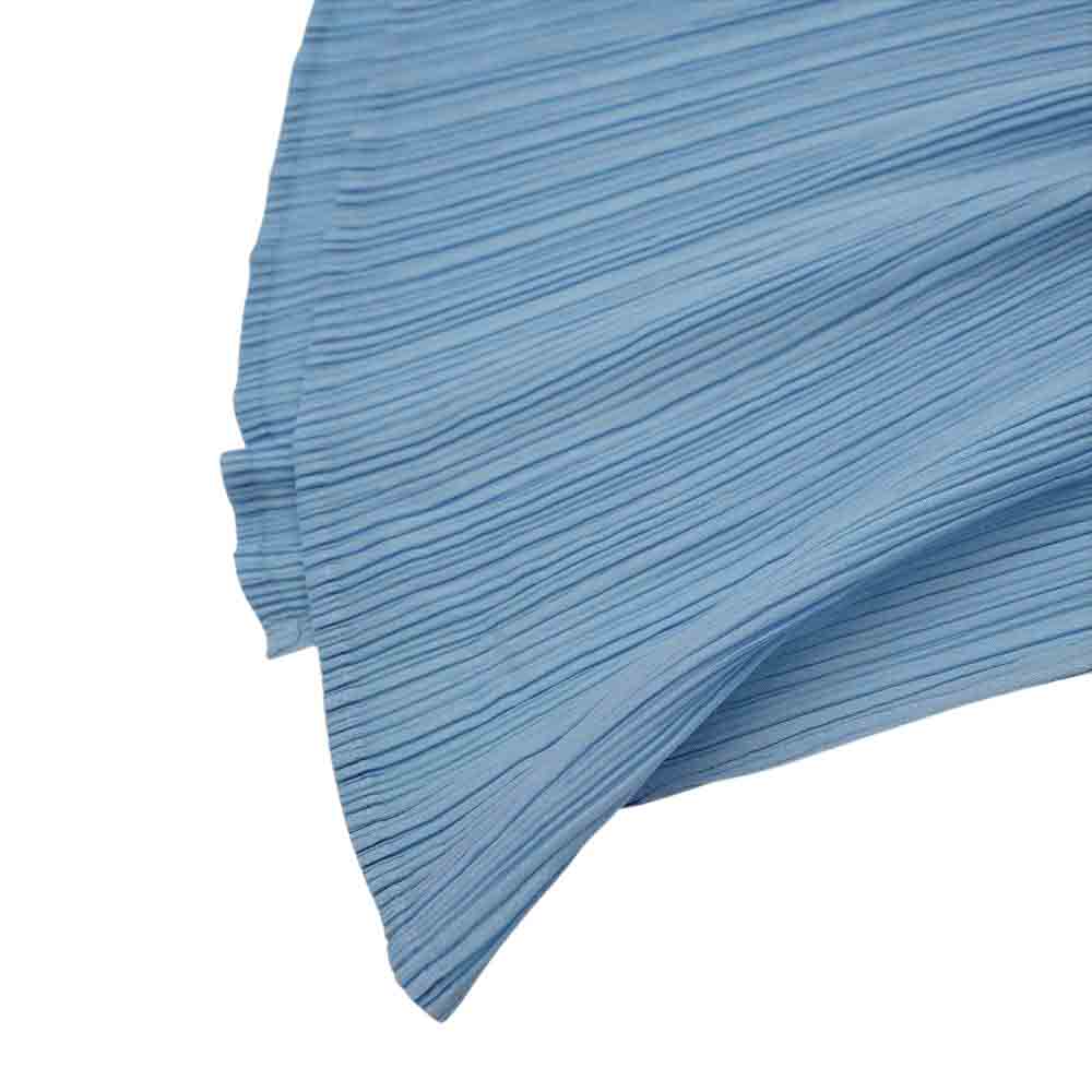 PLEATS PLEASE プリーツプリーズ イッセイミヤケ PP71-AD038 プリーツ加工 アームホール付き ロング ストール 水色 ライトブルー系【美品】【中古】