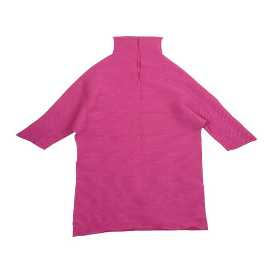イッセイミヤケ プリーツ PP16FJ061 ボックスプリーツ ボルトネック カットソー 半袖 ピンク ピンク系 3【美品】【中古】