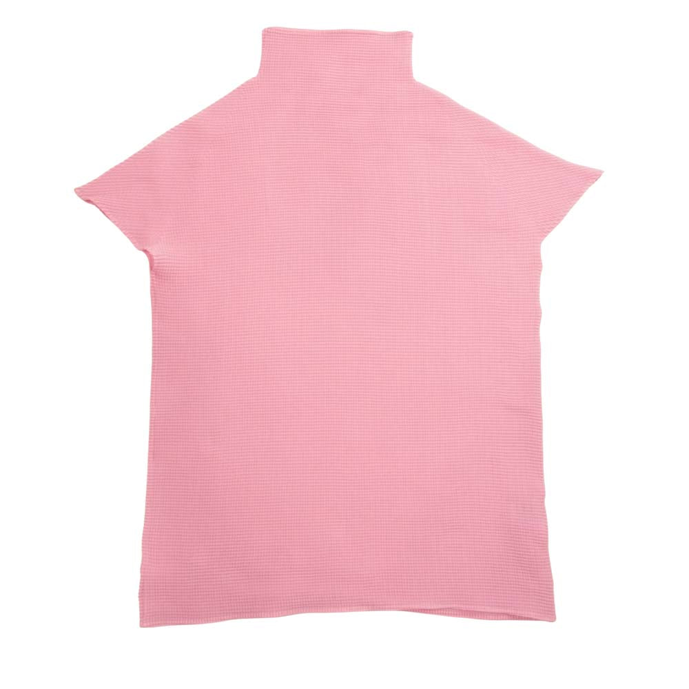 イッセイミヤケ プリーツ PP01FK933 ボックスプリーツ ボルトネック フレンチスリーブ カットソー ピンク ピンク系 3【美品】【中古】