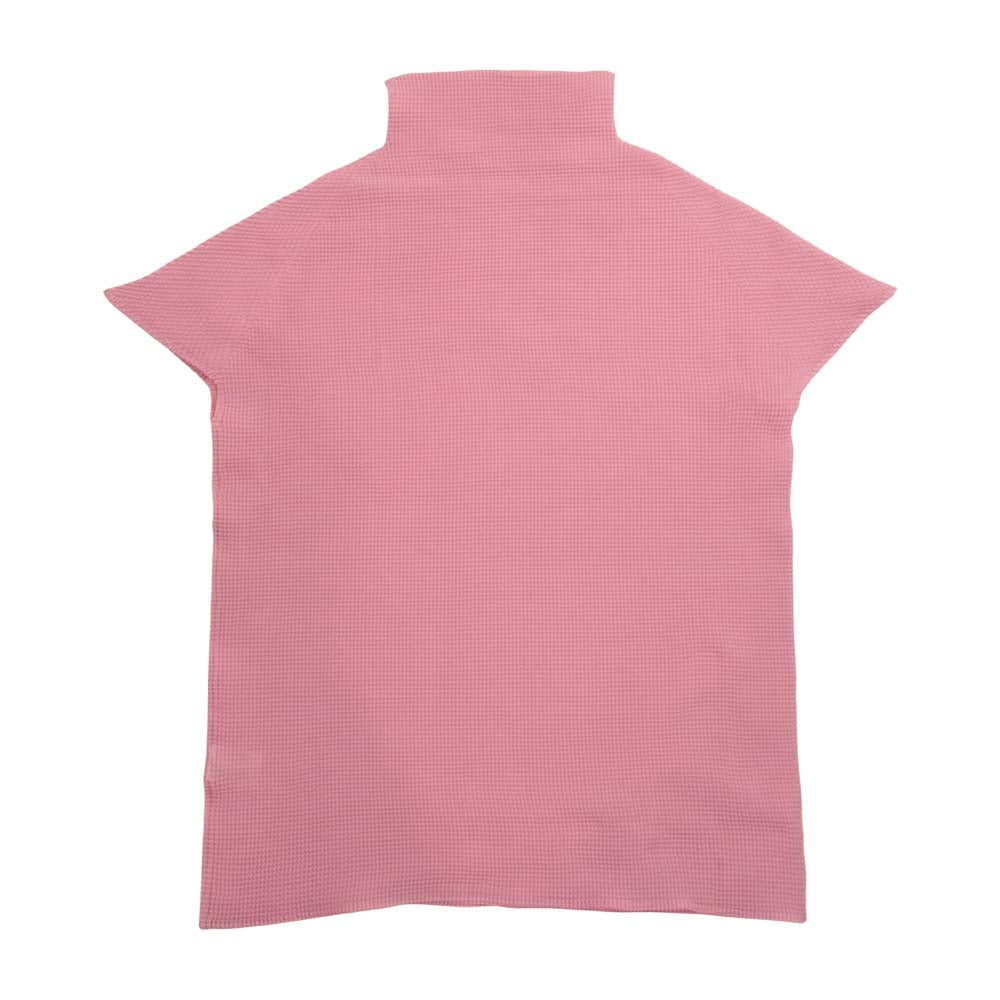 イッセイミヤケ プリーツ PP01FK933 ボックスプリーツ ボルトネック フレンチスリーブ カットソー ピンク ピンク系 3【美品】【中古】