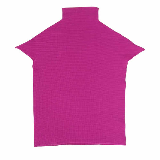 イッセイミヤケ プリーツ PP68FK413 ボックスプリーツ ボルトネック フレンチスリーブ カットソー ピンク ピンク系 3【美品】【中古】