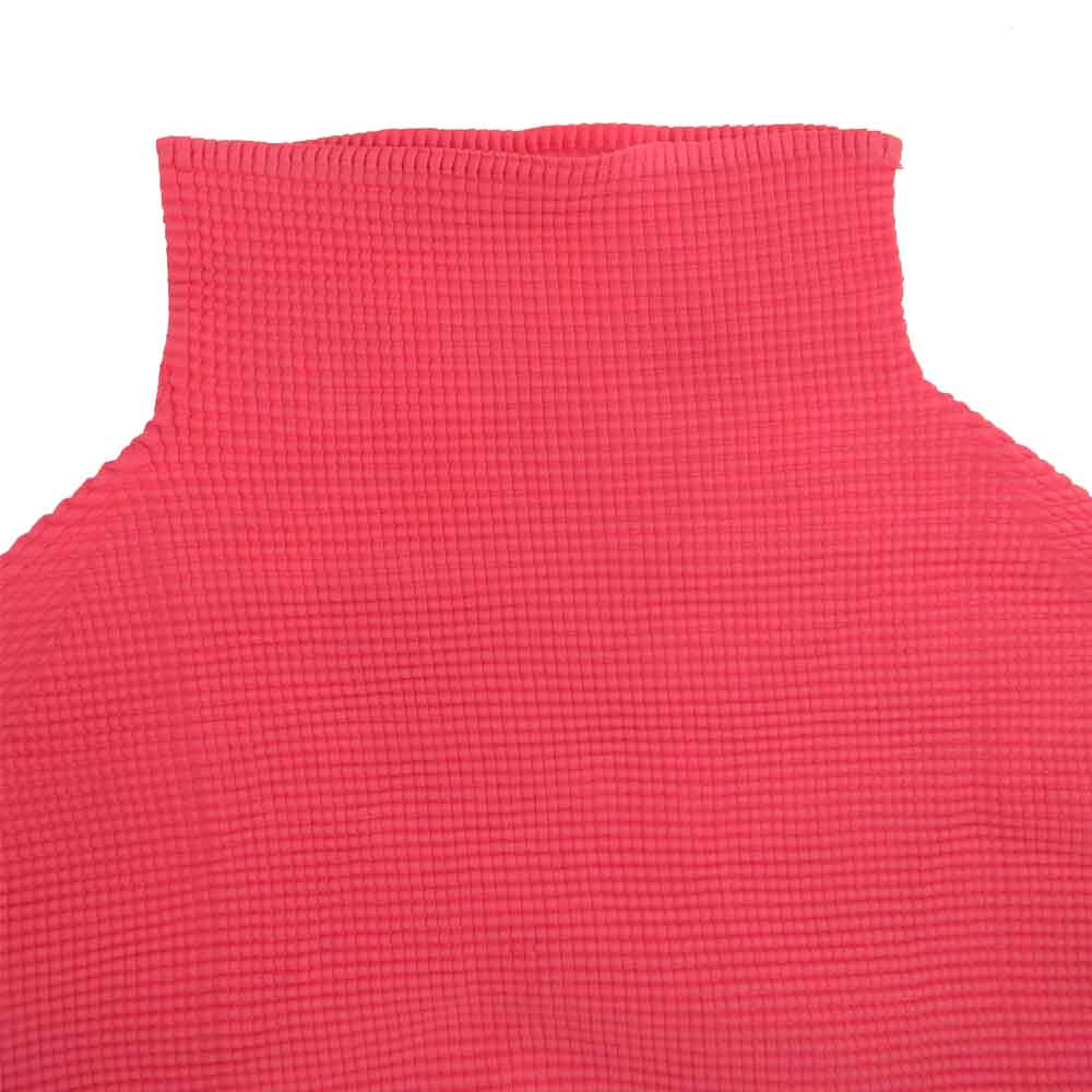 イッセイミヤケ プリーツ PP68FK105 ボックスプリーツ ボルトネック カットソー 半袖 ピンク ピンク系 3【美品】【中古】