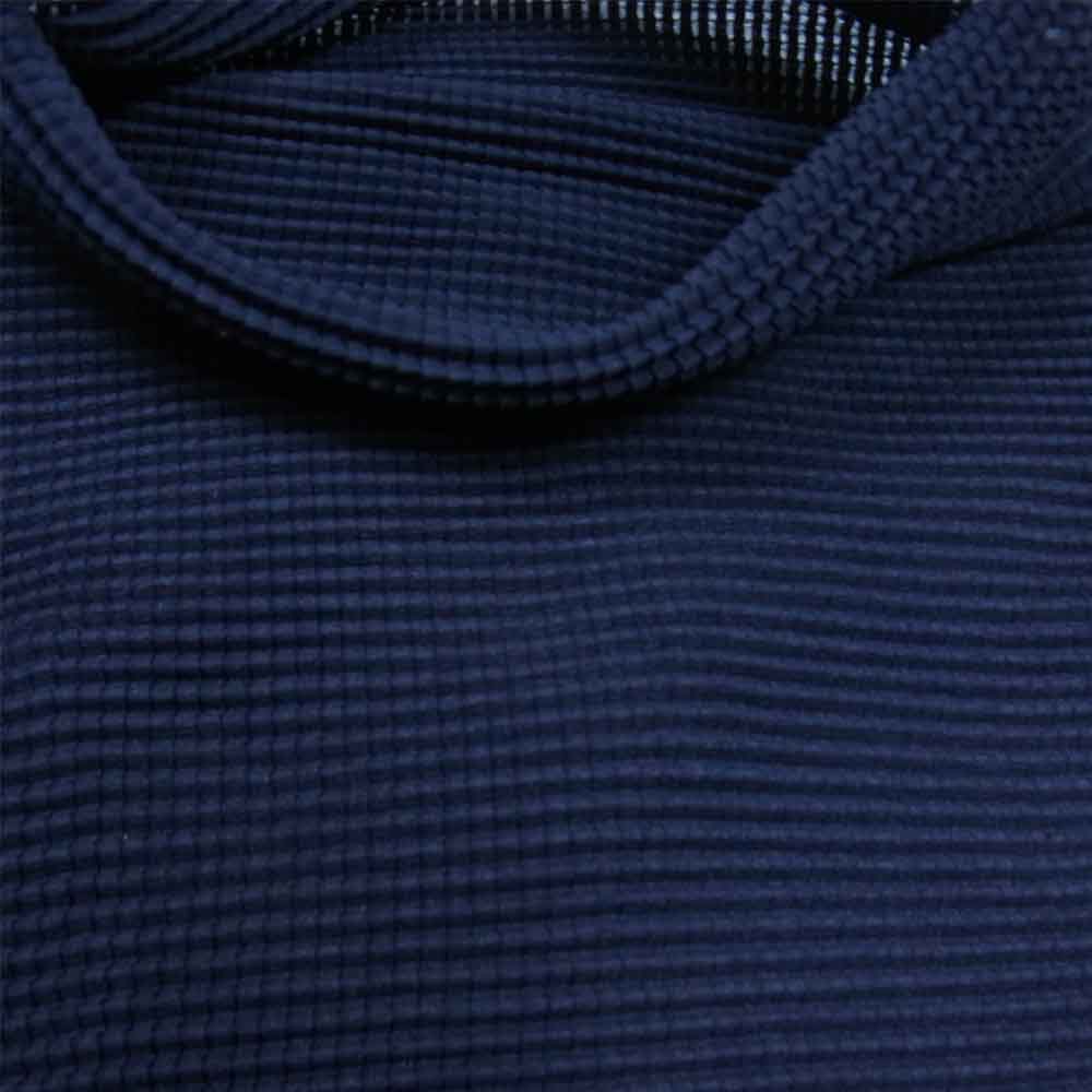 イッセイミヤケ プリーツ PP68FK008 ボックスプリーツ ボルトネック カットソー 半袖 ネイビー系 3【美品】【中古】