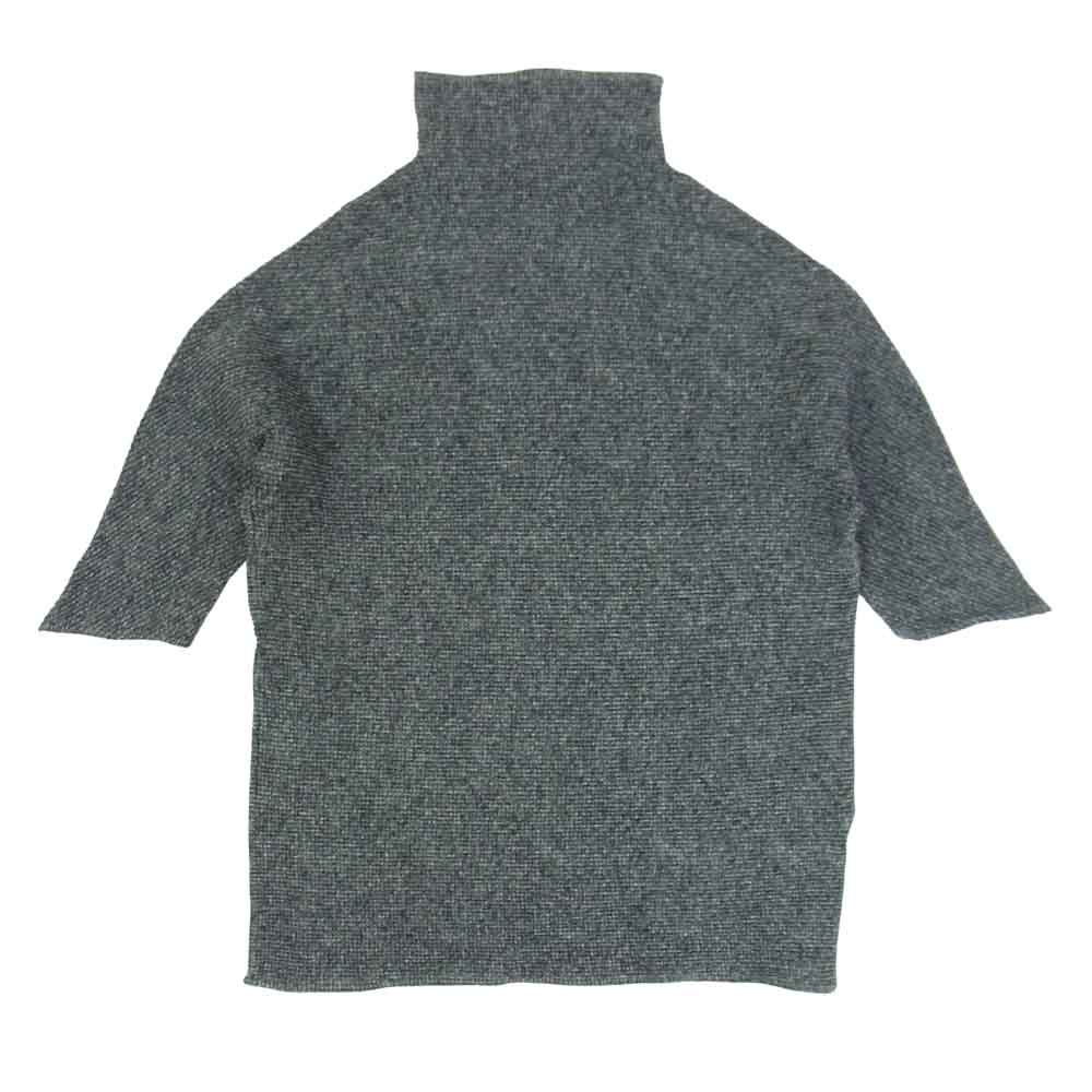 イッセイミヤケ プリーツ PP68FK805 ボックスプリーツ ボトルネック カットソー 半袖 グレー グレー系 3【美品】【中古】