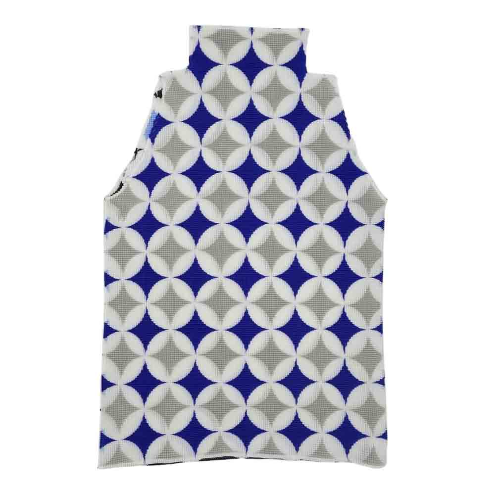 イッセイミヤケ プリーツ PP68FK746 ボックスプリーツ 総柄 ノースリーブ ボトルネック カットソー マルチカラー系 3【美品】【中古】