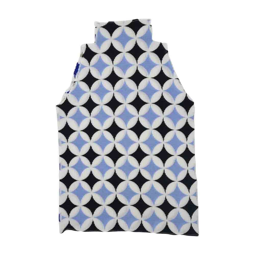 イッセイミヤケ プリーツ PP68FK746 ボックスプリーツ 総柄 ノースリーブ ボトルネック カットソー マルチカラー系 3【美品】【中古】