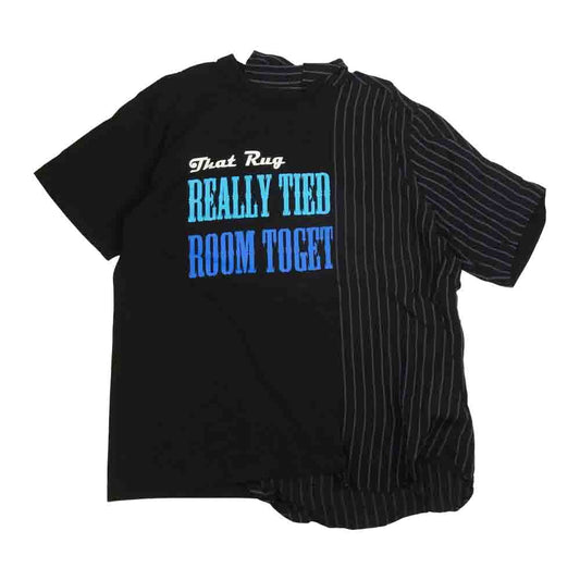 Sacai サカイ 20-02443M × The Big Lebowski ザビッグリボウスキ シャツ ドッキング 半袖 Tシャツ ブラック系 2【中古】