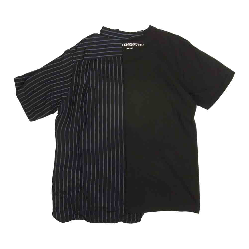 Sacai サカイ 20-02443M × The Big Lebowski ザビッグリボウスキ シャツ ドッキング 半袖 Tシャツ ブラック系 2【中古】
