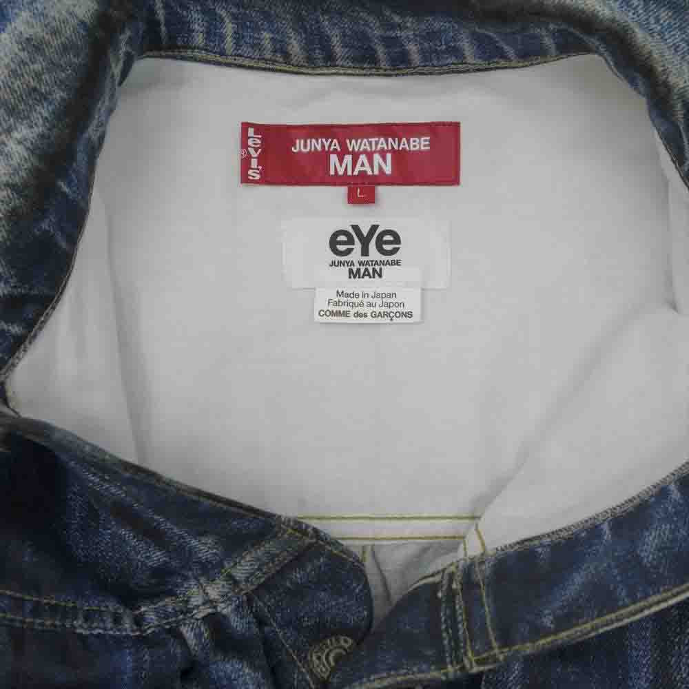 JUNYA WATANABE COMME des GARCONS ジュンヤワタナベコムデギャルソン eye × LEVI'S リーバイス ベルベルジン 22SS WI-J907-100 転写プリント デニムジャケット Ｇジャン インディゴブルー系 L【美品】【中古】