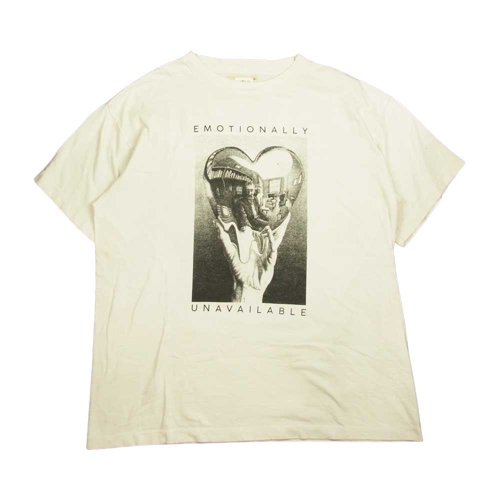 エモーショナリー アンアベイラブル SS HEART T WHT プリント Tシャツ ホワイト系 XL【中古】