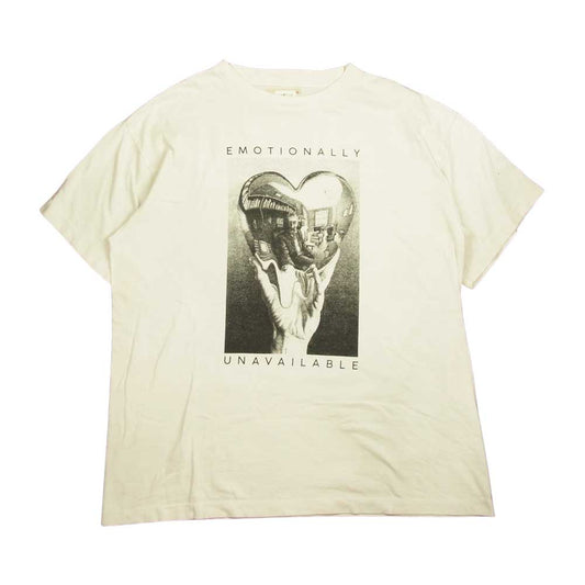 エモーショナリー アンアベイラブル SS HEART T WHT プリント Tシャツ ホワイト系 XL【中古】