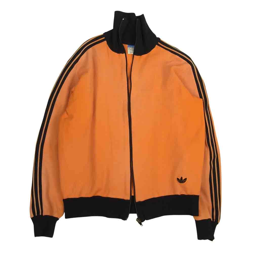 adidas アディダス 60s~70s トレフォイルマーク無タグ トラック ジャージ ジャケット オレンジ系 3【中古】