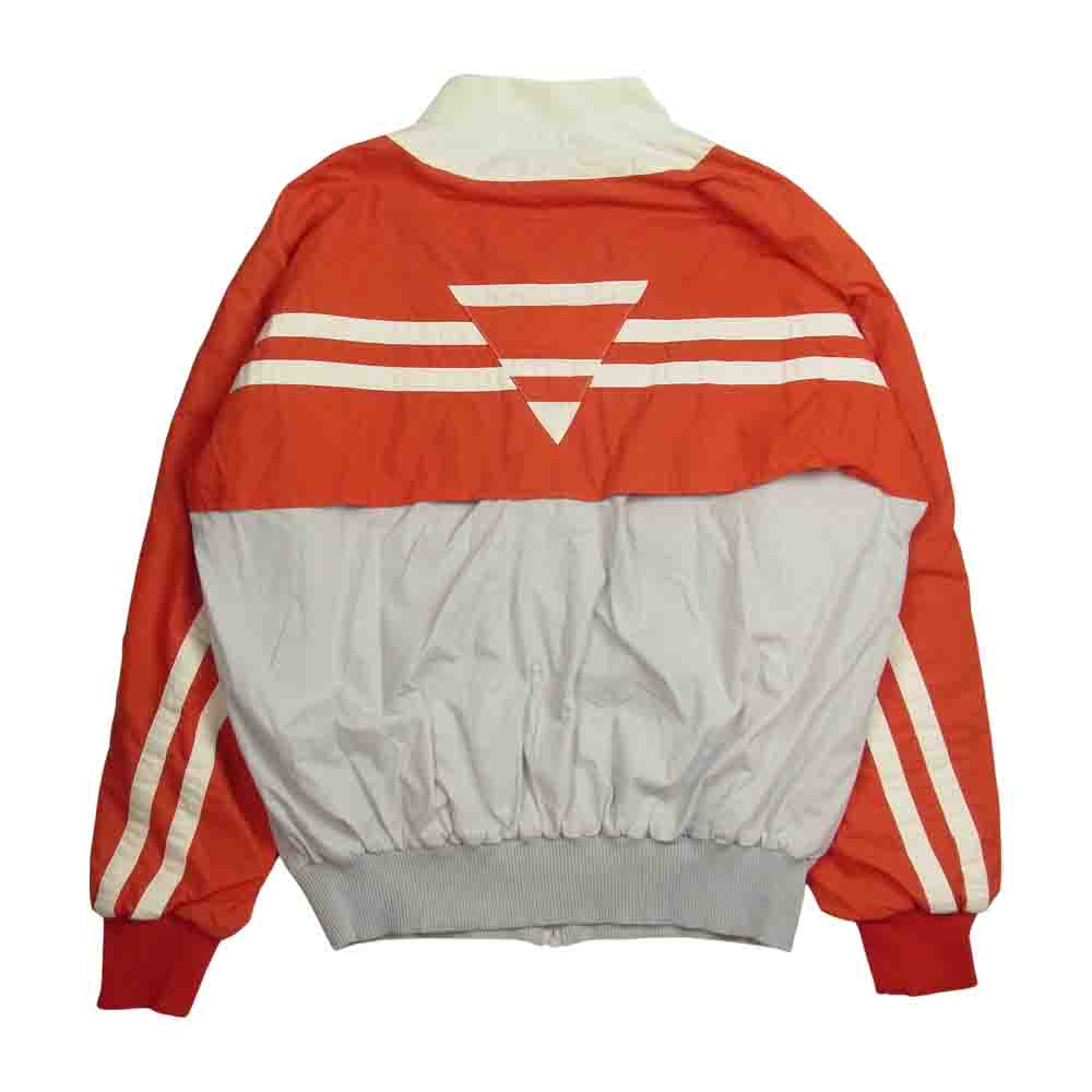adidas アディダス 裏パイル ボーダー ブルゾン ジャケット レッド系 グレー系 S【中古】