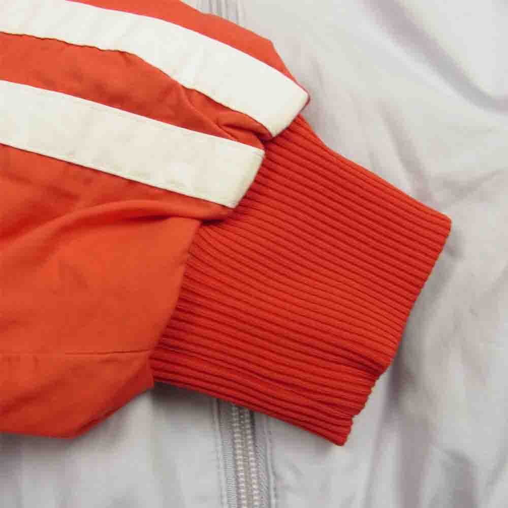 adidas アディダス 裏パイル ボーダー ブルゾン ジャケット レッド系 グレー系 S【中古】