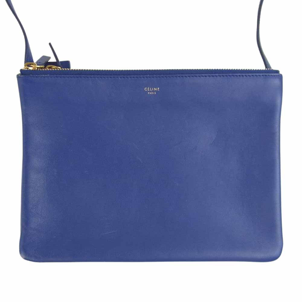 CELINE セリーヌ トリオ スモール 3連 ショルダーポーチ ブルー系【中古】