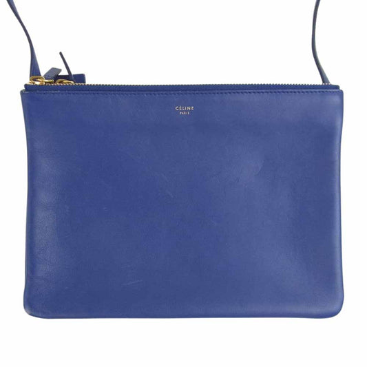 CELINE セリーヌ トリオ スモール 3連 ショルダーポーチ ブルー系【中古】