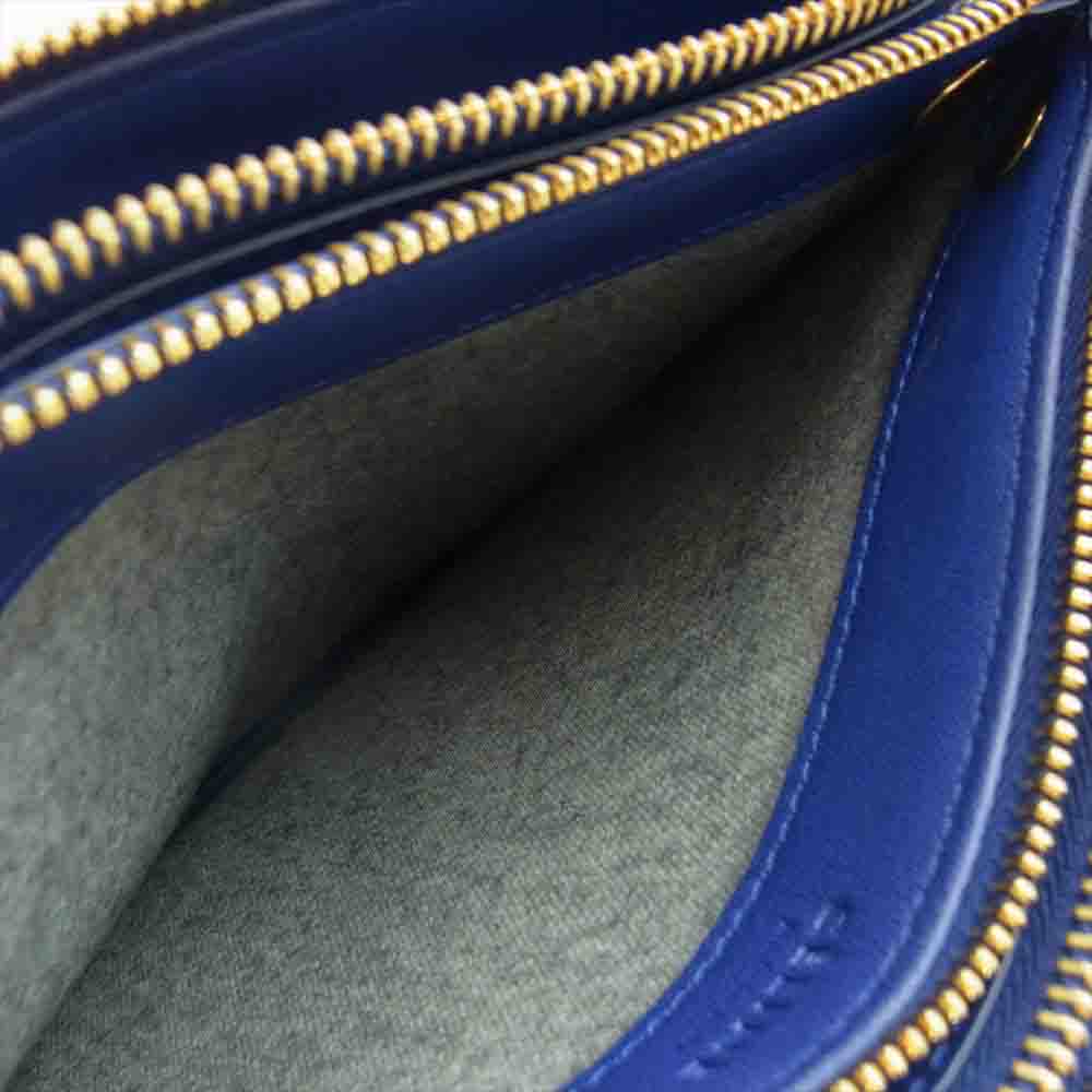 CELINE セリーヌ トリオ スモール 3連 ショルダーポーチ ブルー系【中古】
