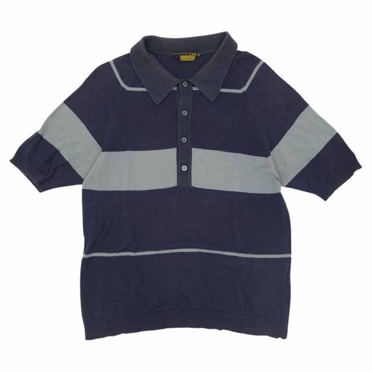 TENDERLOIN テンダーロイン 半袖 ボーダー ポロシャツ  ネイビー系 XS【中古】
