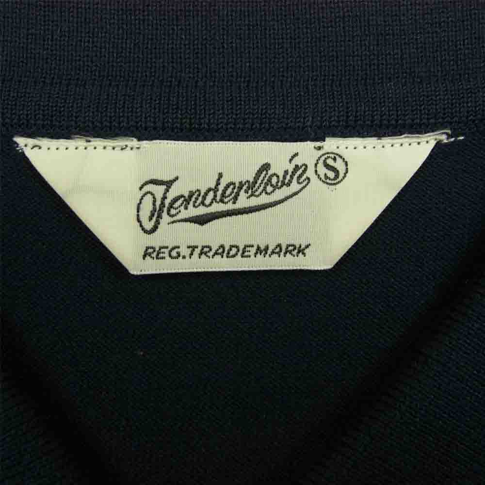 TENDERLOIN テンダーロイン POLY POLO 半袖 ボーダー ポロシャツ ネイビー系 S【中古】