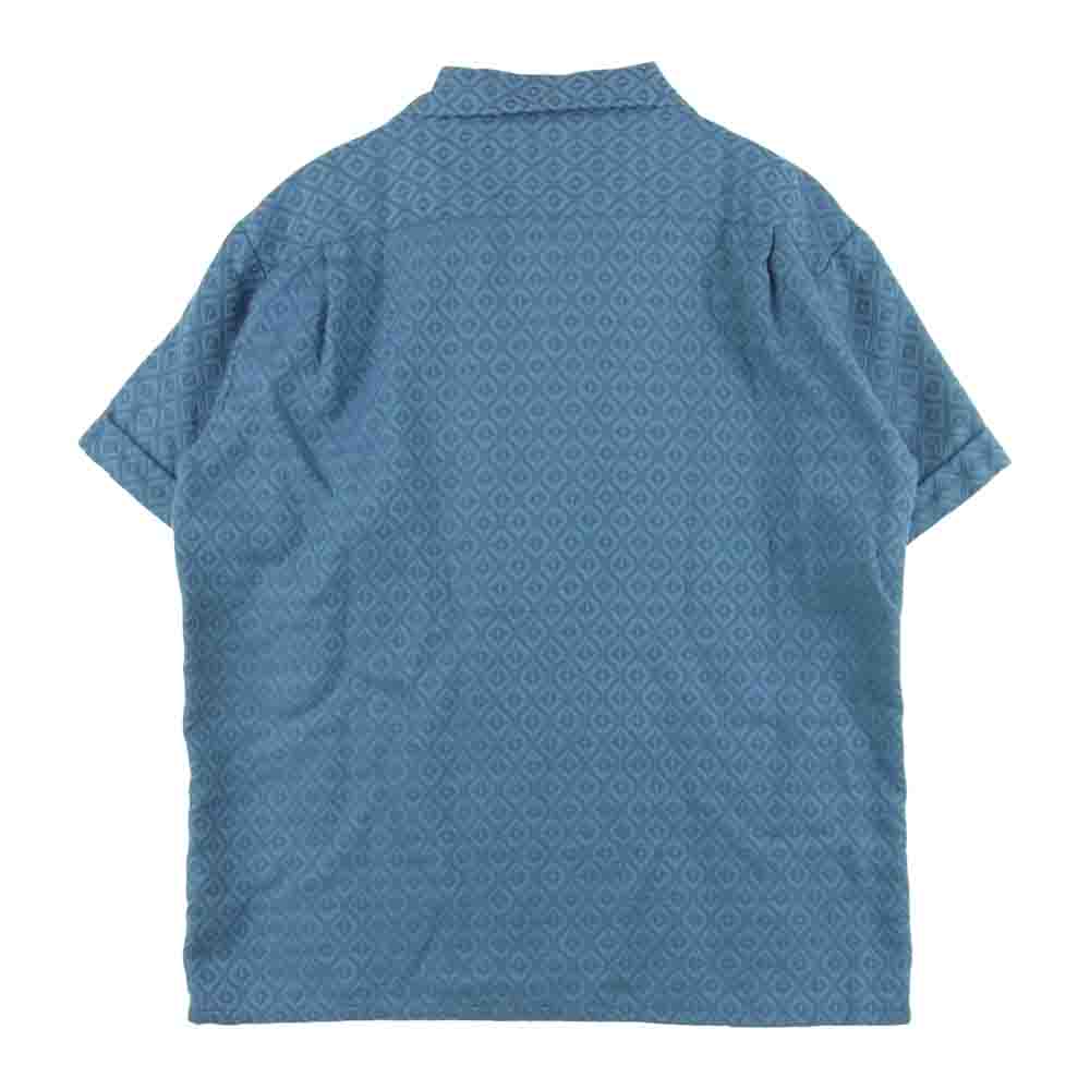 TENDERLOIN テンダーロイン T-S.G SHT 半袖 総柄 オープンカラー シャツ 日本製 グレイッシュブルー系 S【中古】