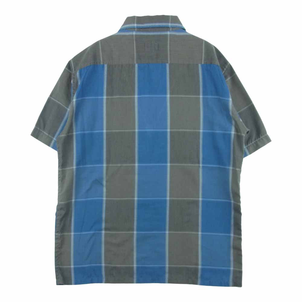 TENDERLOIN テンダーロイン T-POLY CHECK SHT ポリ 半袖 チェック シャツ 日本製 ブルー系 グレー系 XS【中古】