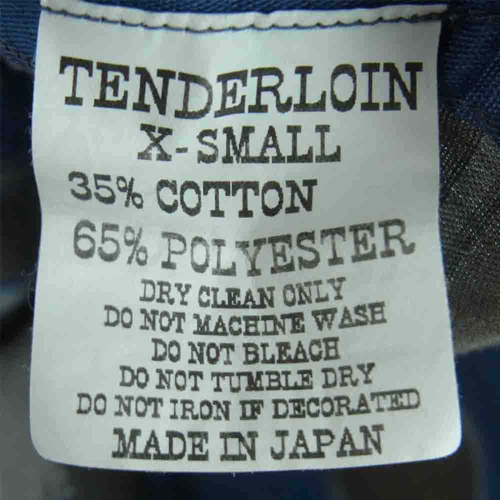 TENDERLOIN テンダーロイン T-POLY CHECK SHT ポリ 半袖 チェック シャツ 日本製 ブルー系 グレー系 XS【中古】
