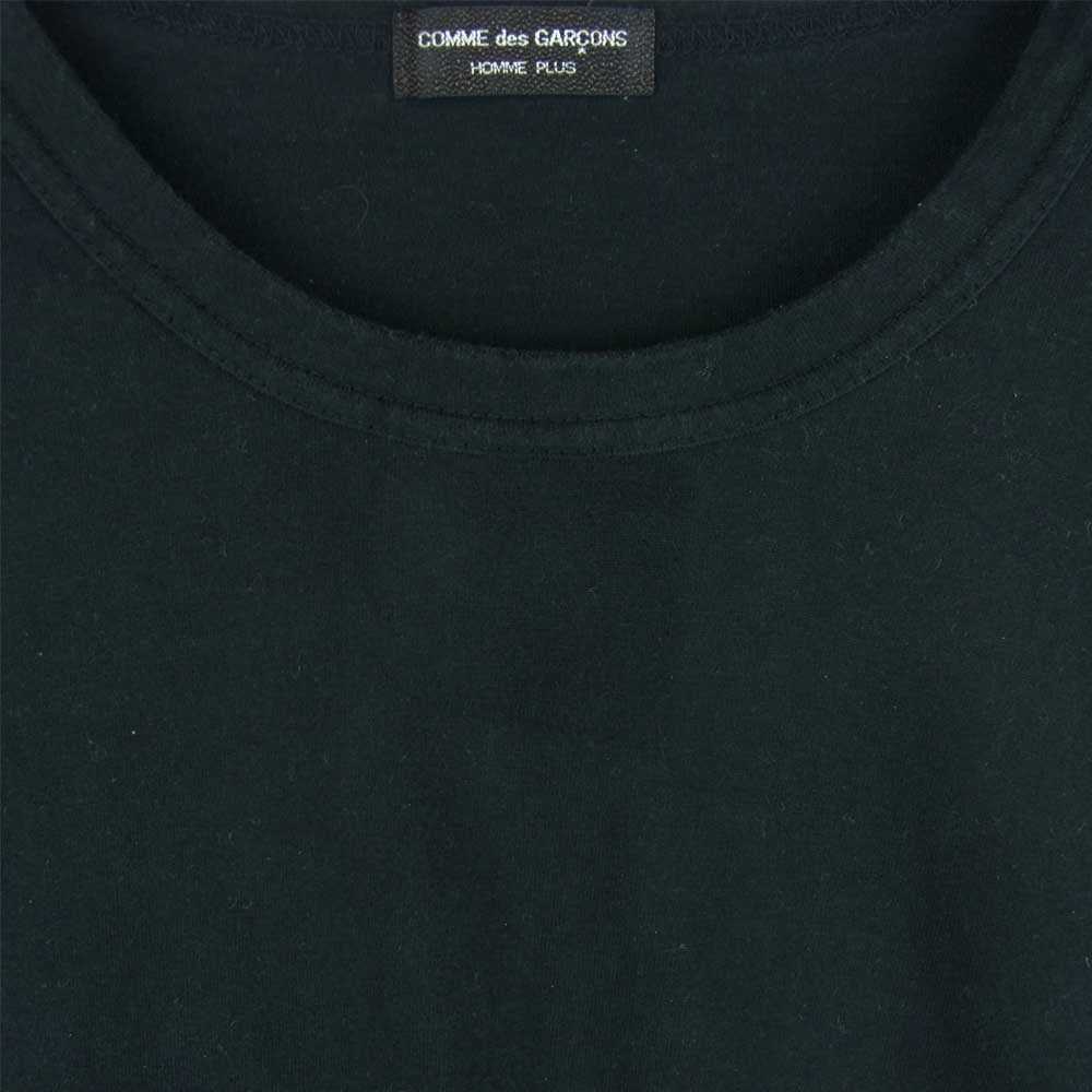COMME des GARCONS HOMME PLUS コムデギャルソンオムプリュス PT-100450 ヴィンテージ 90s AD1998 サイドジップ 半袖 Tシャツ カットソー ブラック系【中古】