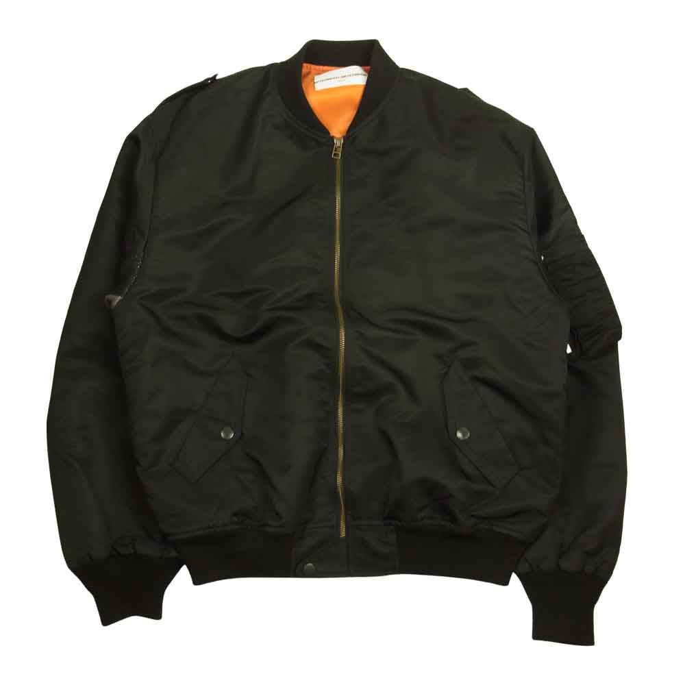 ウィズリミテッド WL-J-99 SUPPORTERS JACKET 袖 ニット レザー 切替 MA-1 フライト サポーターズ ブルゾン ジャケット ブラック系 M【中古】