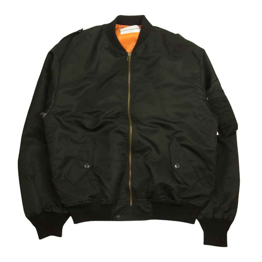 ウィズリミテッド WL-J-99 SUPPORTERS JACKET 袖 ニット レザー 切替 MA-1 フライト サポーターズ ブルゾン ジャケット ブラック系 M【中古】