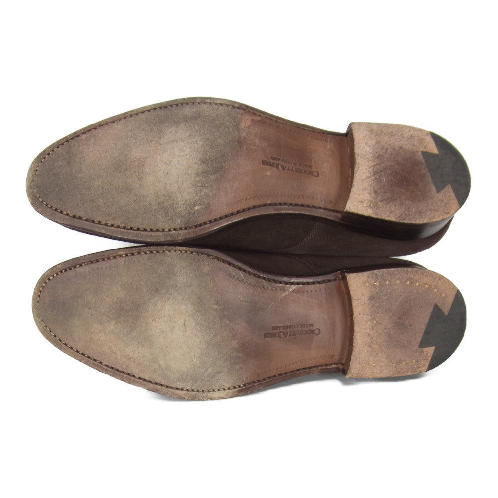 CROCKETT&JONES クロケットアンドジョーンズ 5891 TOMORROWLAND トゥモローランド 別注 BURFORD バーフォード スエード プレーントゥ タッセル ビジネスシューズ ブラウン系 6 1/2【中古】