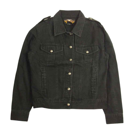 HARLEY DAVIDSON ハーレーダビッドソン エポレット付き ウォッシュ デニムジャケット ブラック系 XS【中古】
