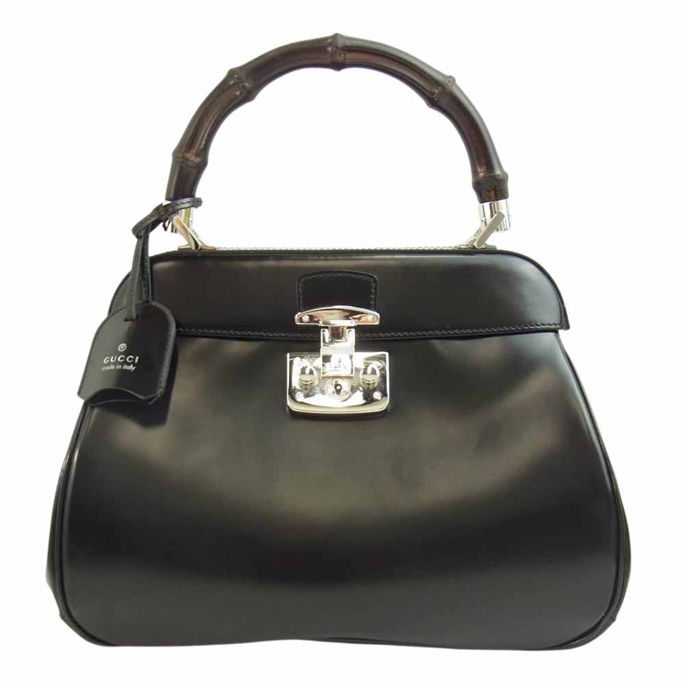 GUCCI グッチ 331830 レディ ロック バンブー ハンドバッグ ブラック系【中古】