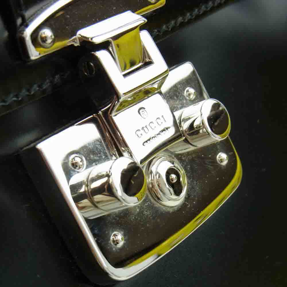 GUCCI グッチ 331830 レディ ロック バンブー ハンドバッグ ブラック系【中古】