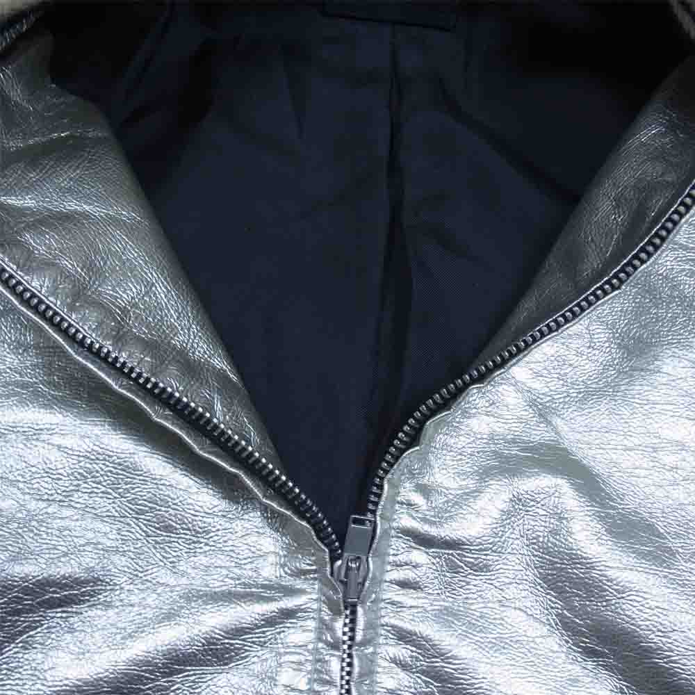 SAINT LAURENT サンローラン 14SS 347056 YM62R エディ期 国内正規品 TEDDY JACKET テディ ジャケット 裏地シルク100％ メタリック ブルゾン シルバー系 XS【中古】