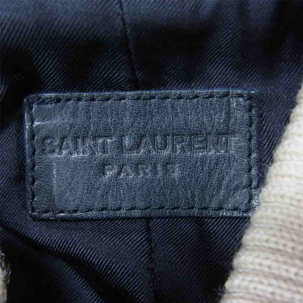 SAINT LAURENT サンローラン 14SS 347056 YM62R エディ期 国内正規品 TEDDY JACKET テディ ジャケット 裏地シルク100％ メタリック ブルゾン シルバー系 XS【中古】