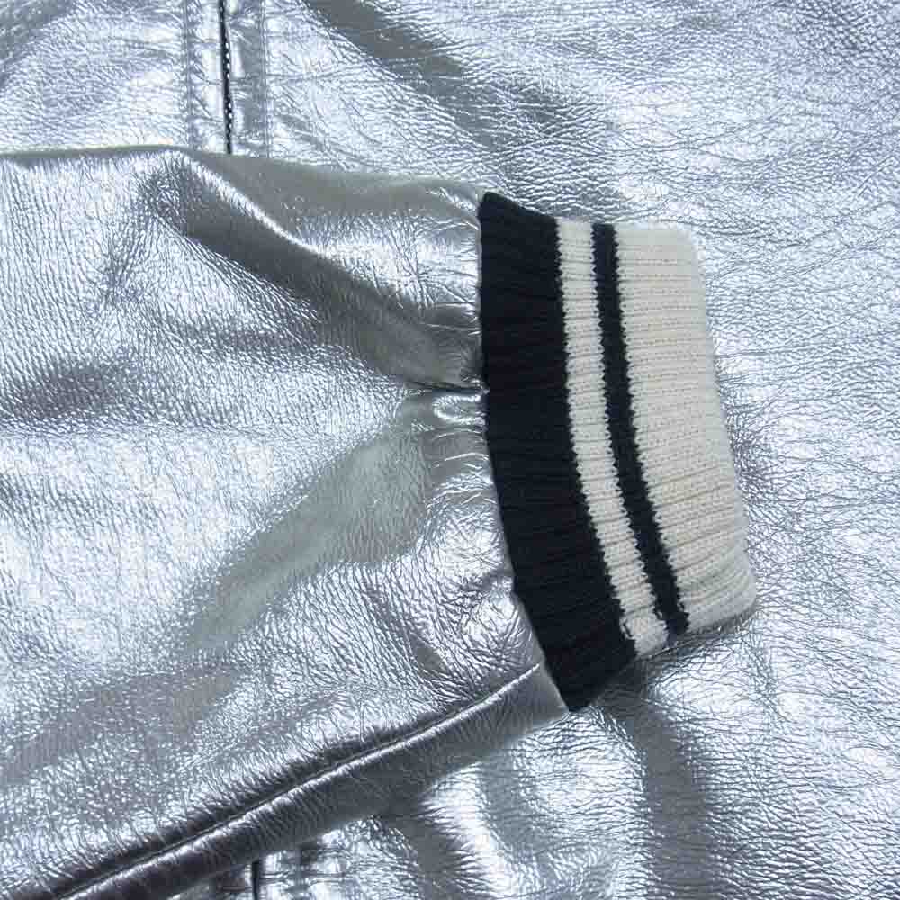 SAINT LAURENT サンローラン 14SS 347056 YM62R エディ期 国内正規品 TEDDY JACKET テディ ジャケット 裏地シルク100％ メタリック ブルゾン シルバー系 XS【中古】