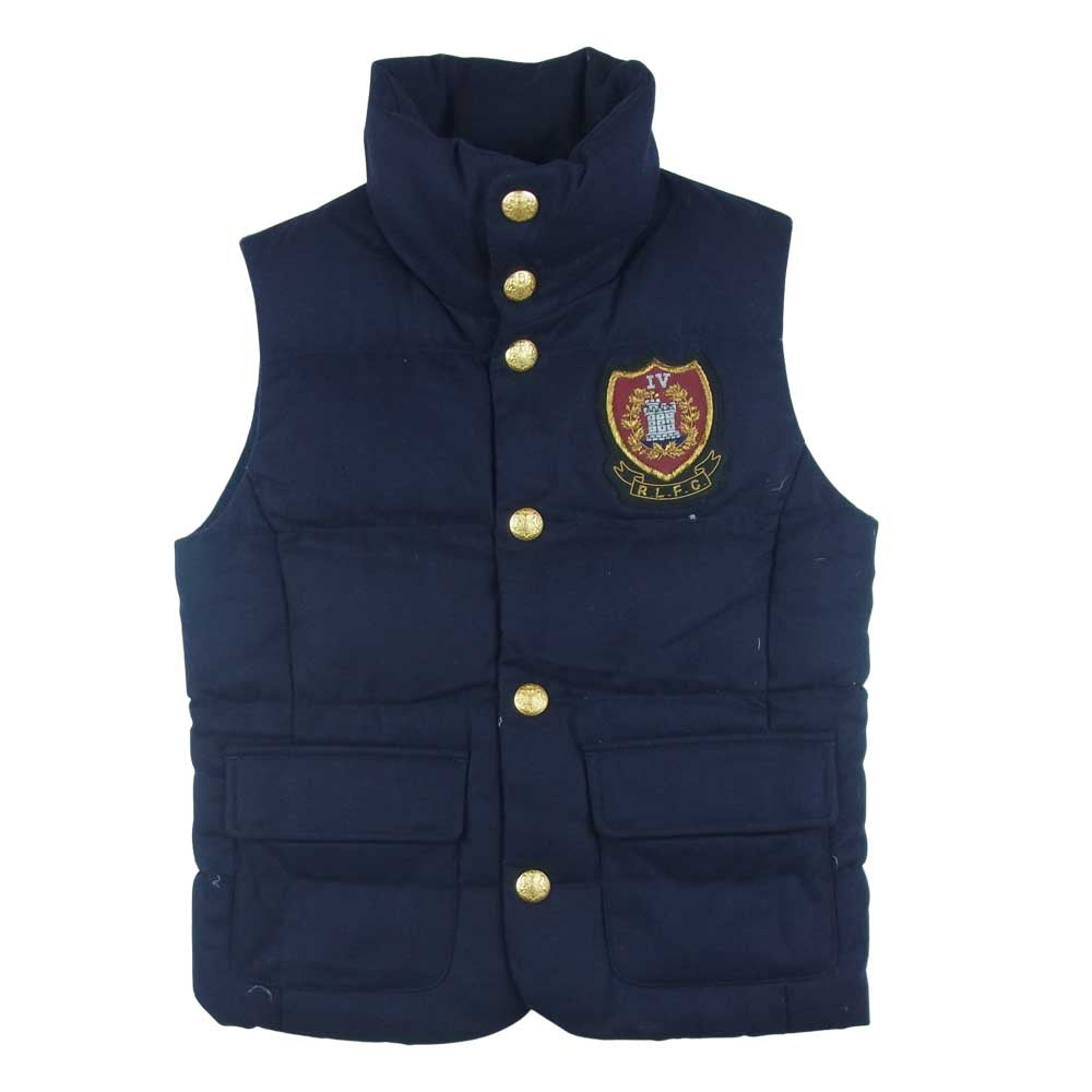 RALPH LAUREN ラルフローレン RUGBY ラグビー ウール ダウン ベスト 中国製 ネイビー系 XS【中古】