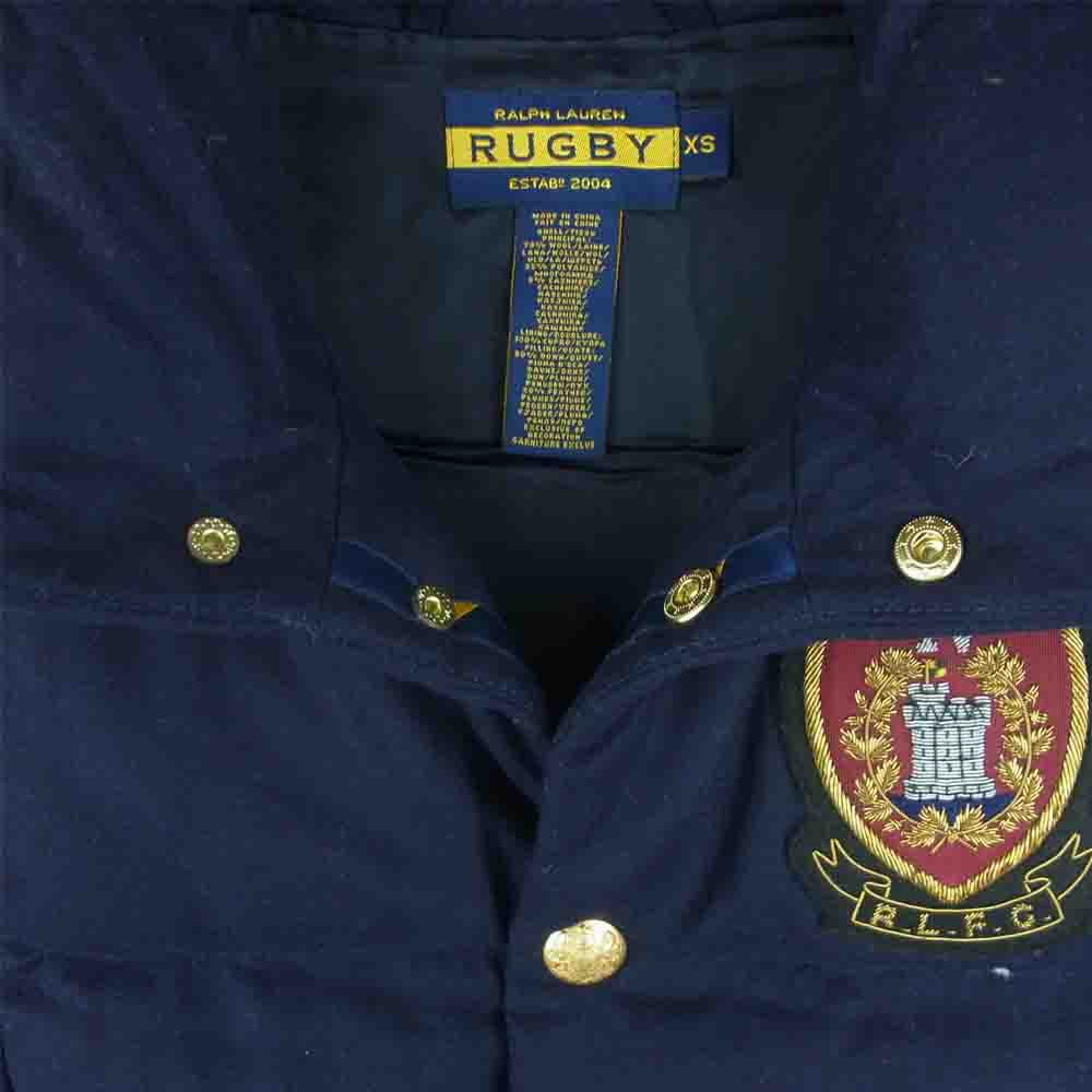 RALPH LAUREN ラルフローレン RUGBY ラグビー ウール ダウン ベスト 中国製 ネイビー系 XS【中古】