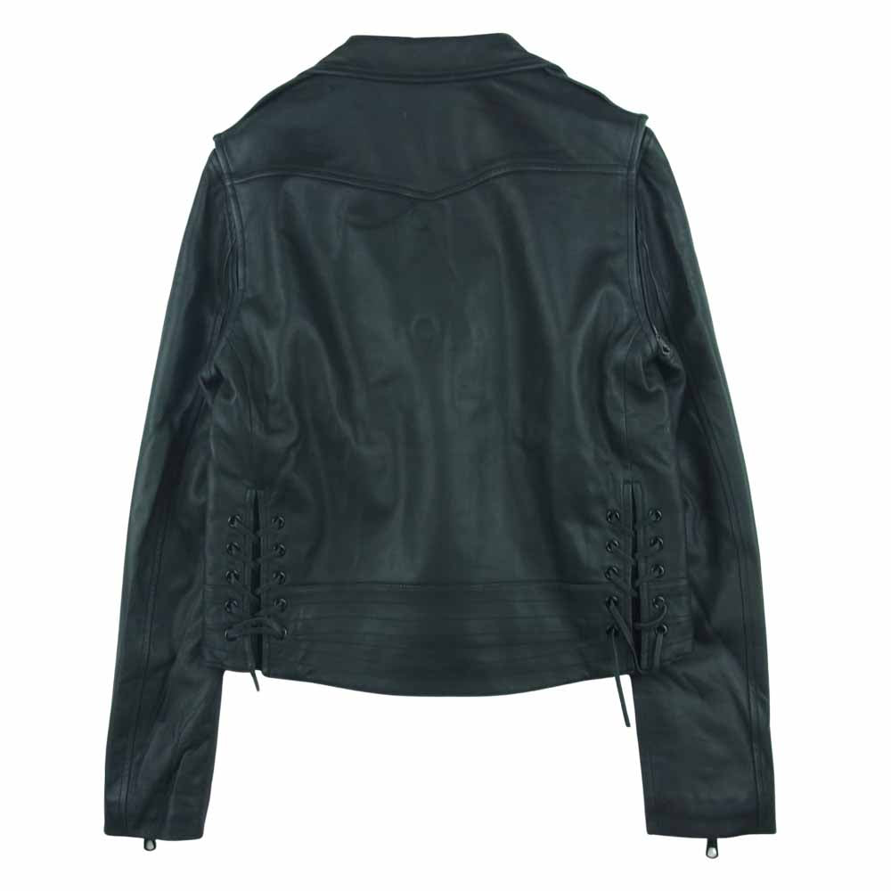 rag & bone ラグアンドボーン JT-J014 羊革 ラムレザー サイド レースアップ レザー ライダース ジャケット ブラック系 S【中古】