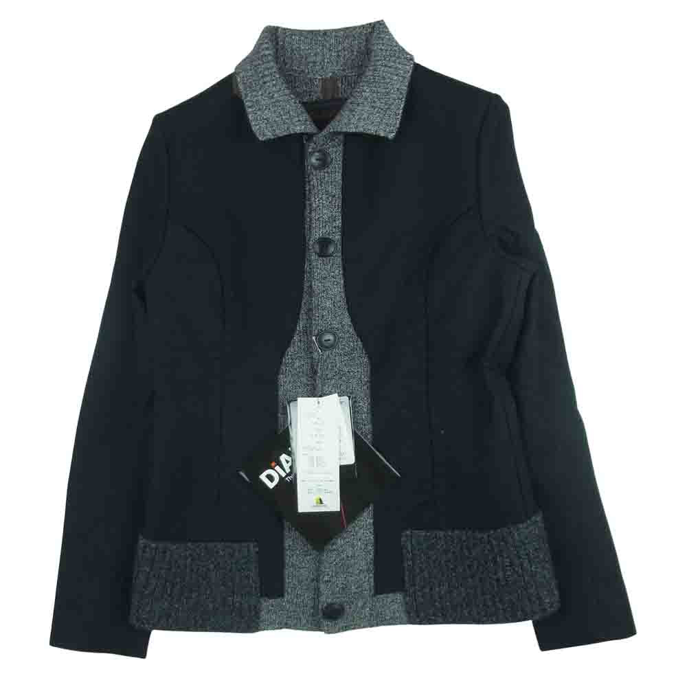 UNDERCOVER アンダーカバー 2007-2008AW 7A1-J1 無題 ニットとハイテク ニット 切替 コットン キャンバス ジャケット ブラック系 1【美品】【中古】