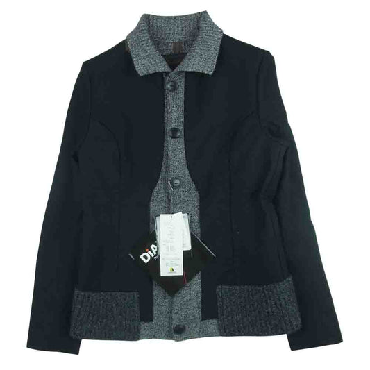 UNDERCOVER アンダーカバー 2007-2008AW 7A1-J1 無題 ニットとハイテク ニット 切替 コットン キャンバス ジャケット ブラック系 1【美品】【中古】